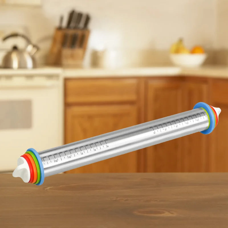 Adjustable Rolling Pin with Thickness Rings | Even Dough Roller
