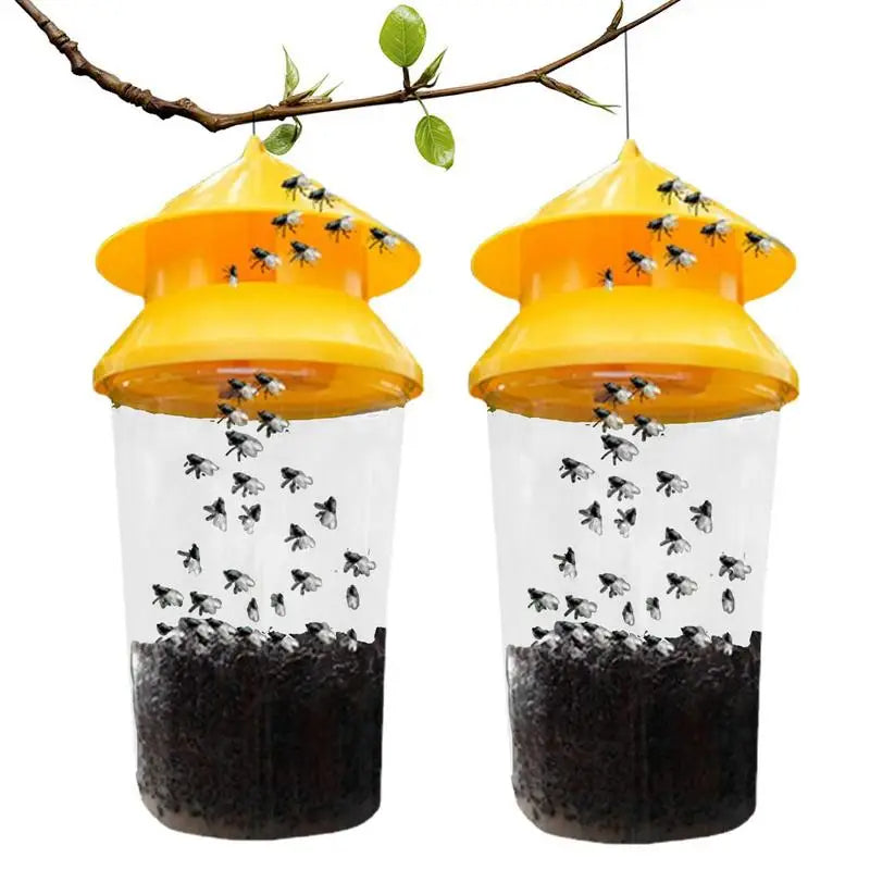 Outdoor Hanging Fly Trap | Reusable Bag Trap for Flies & Insects