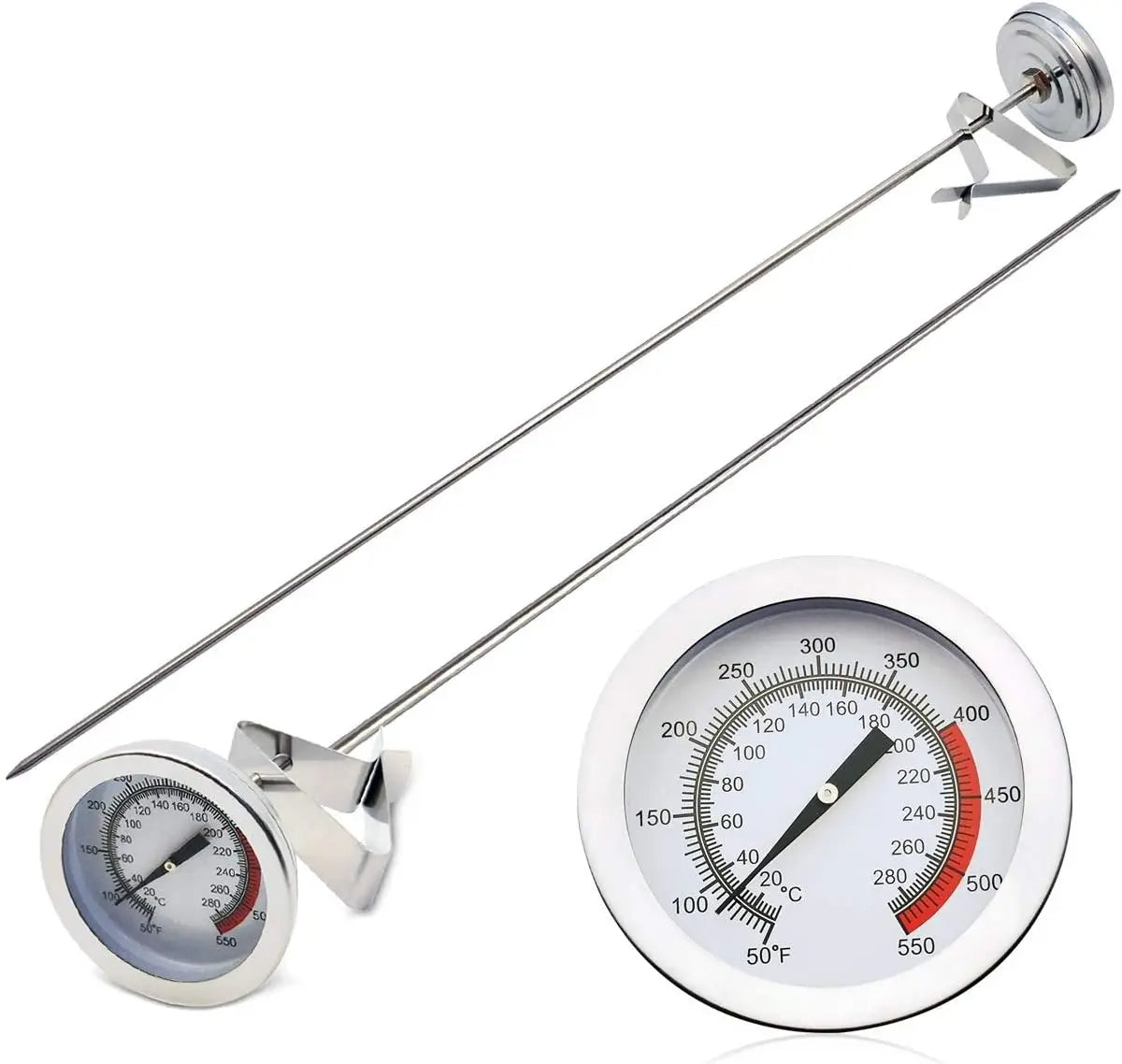 Deep Fry Thermometer | Stainless Steel Long Probe Candy & Oil Thermometer