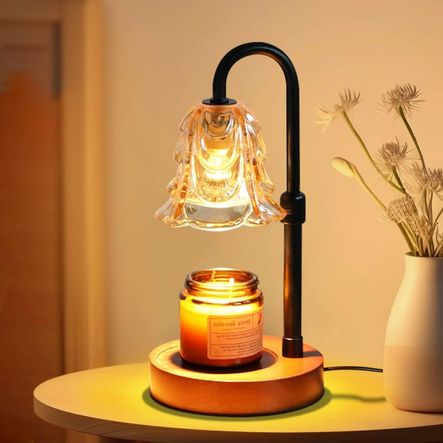 Flower Candle Warmer Lamp | Dimmable Wax Melt Warmer Light