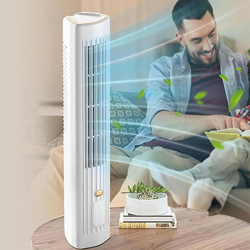 Portable Tower Fan with Air Cooling | USB Rechargeable Mini AC Fan