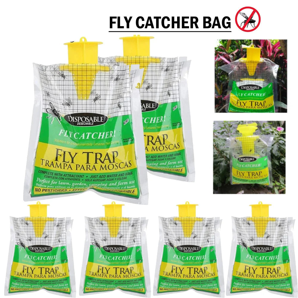 Disposable Outdoor Fly Trap | Eco-Friendly Hanging Bag Trap