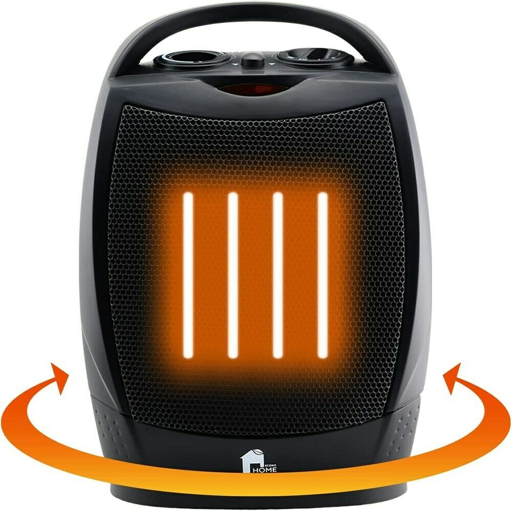 Portable Electric Space Heater | Quiet Oscillating Heater Fan with Thermostat
