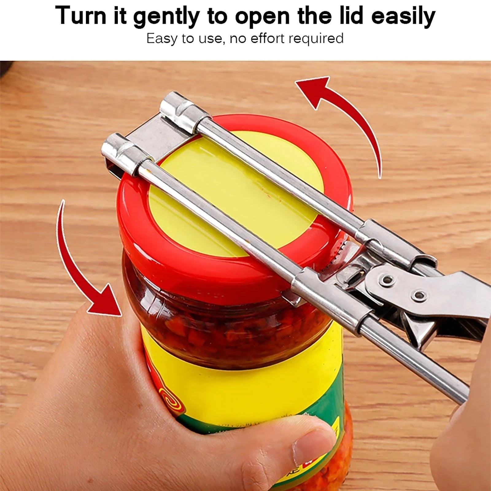 Adjustable Jar Opener | Stainless Steel Multi-Size Lid Remover Tool