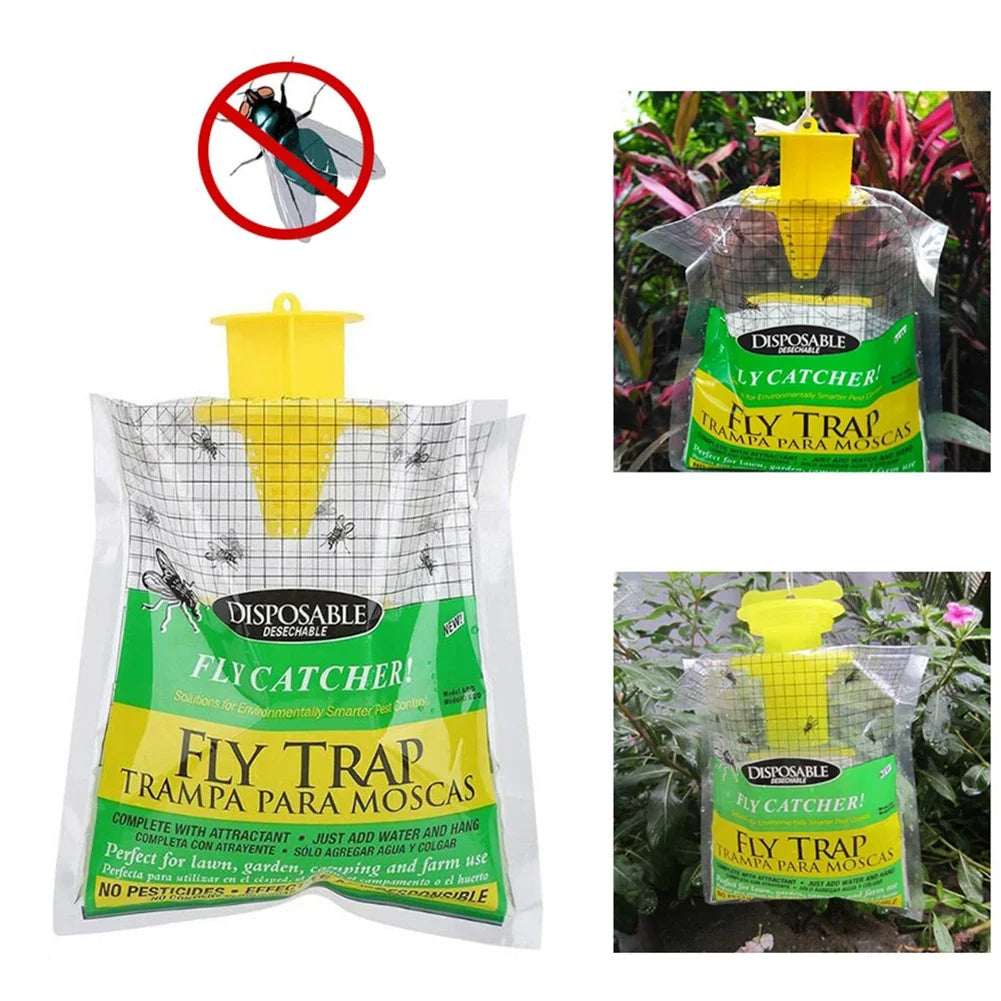 Disposable Outdoor Fly Trap | Eco-Friendly Hanging Bag Trap