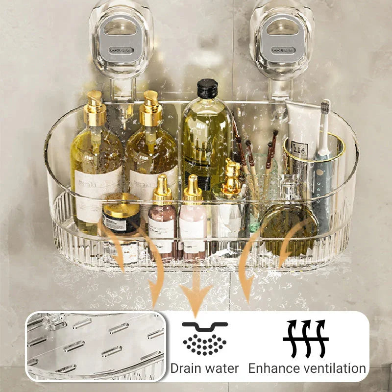 Suction Cup Storage Rack | Multipurpose Wall Shower Caddy Organizer