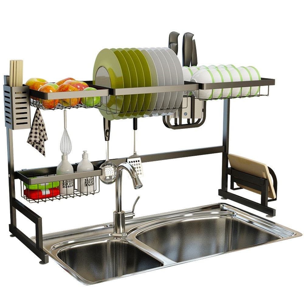 Over-Sink Dish Drying Rack | 34" Stainless Steel Kitchen Shelf