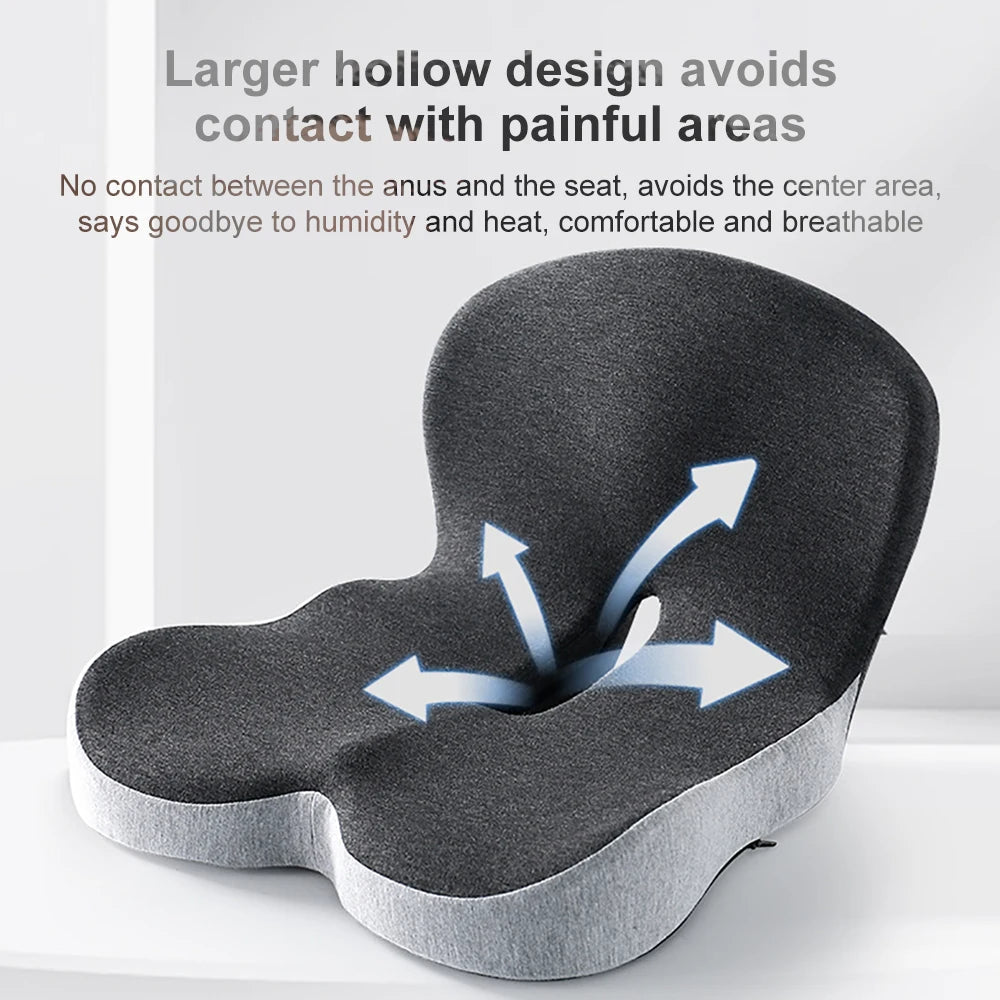Memory Foam Lumbar Support Cushion | Ergonomic Seat Pillow for Chair