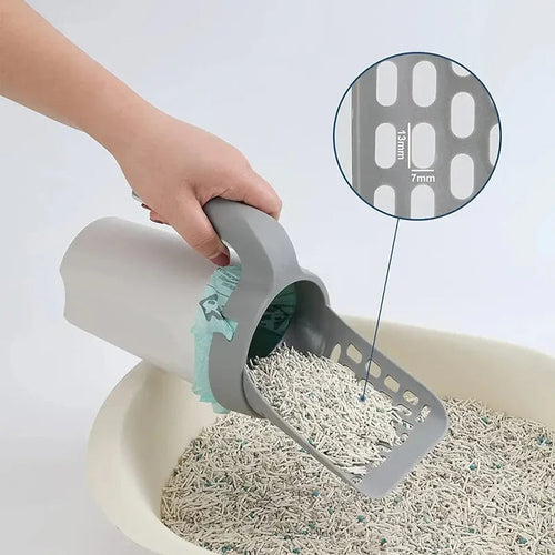 All-in-One Cat Litter Scoop | Sifter with Built-In Waste Bag Dispenser