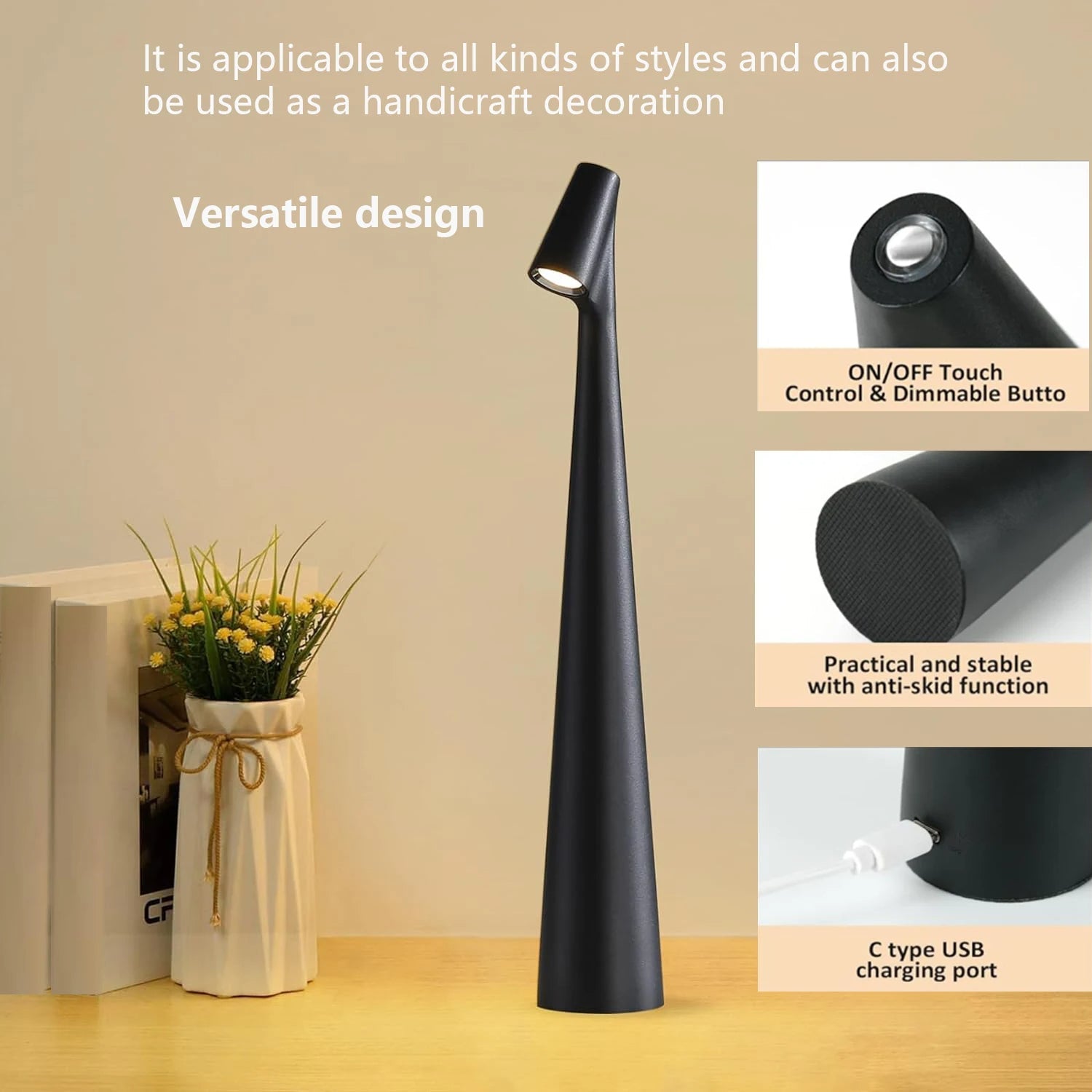 Touch Control Reading Light | Tri-Color Dimmable Clip-On Desk Lamp