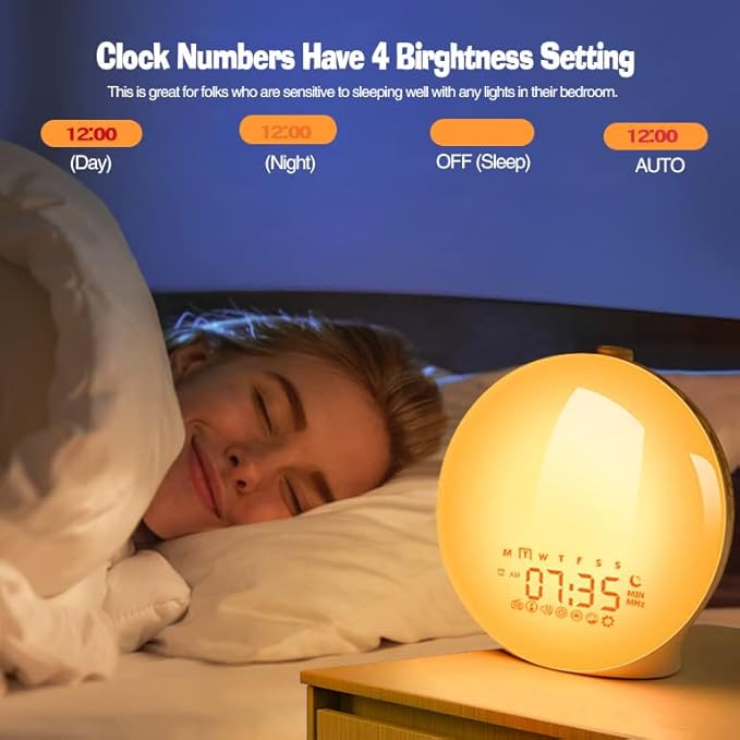 Light Alarm Clock | Sunrise Wake-Up Light with Nature Sounds
