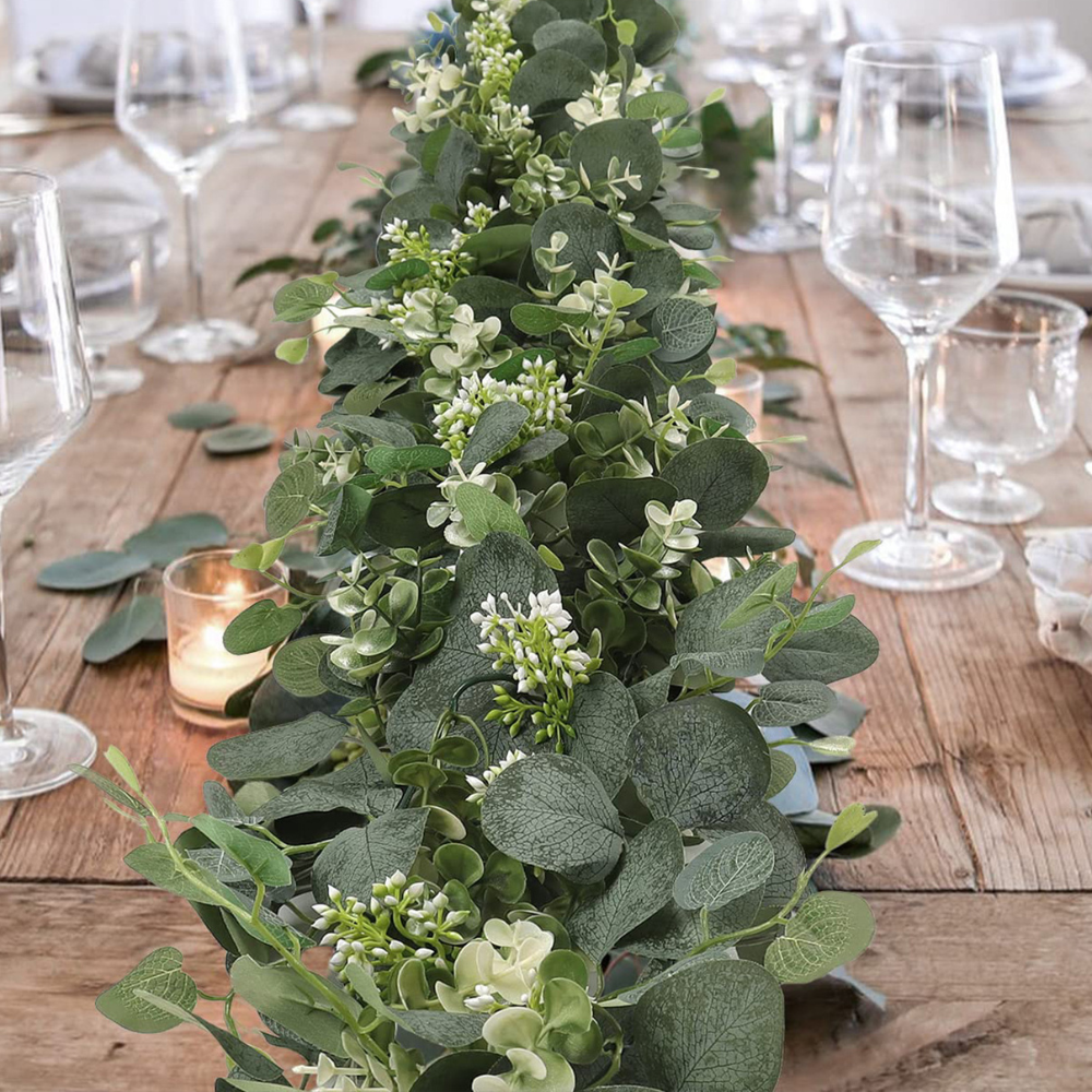 Faux Eucalyptus Garland | Elegant Decorative Artificial Greenery