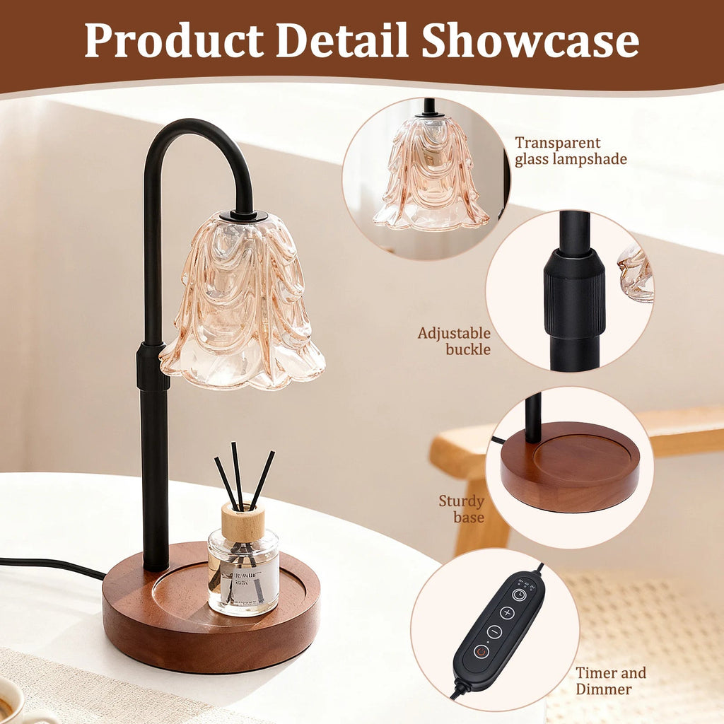 Flower Candle Warmer Lamp | Dimmable Wax Melt Warmer Light