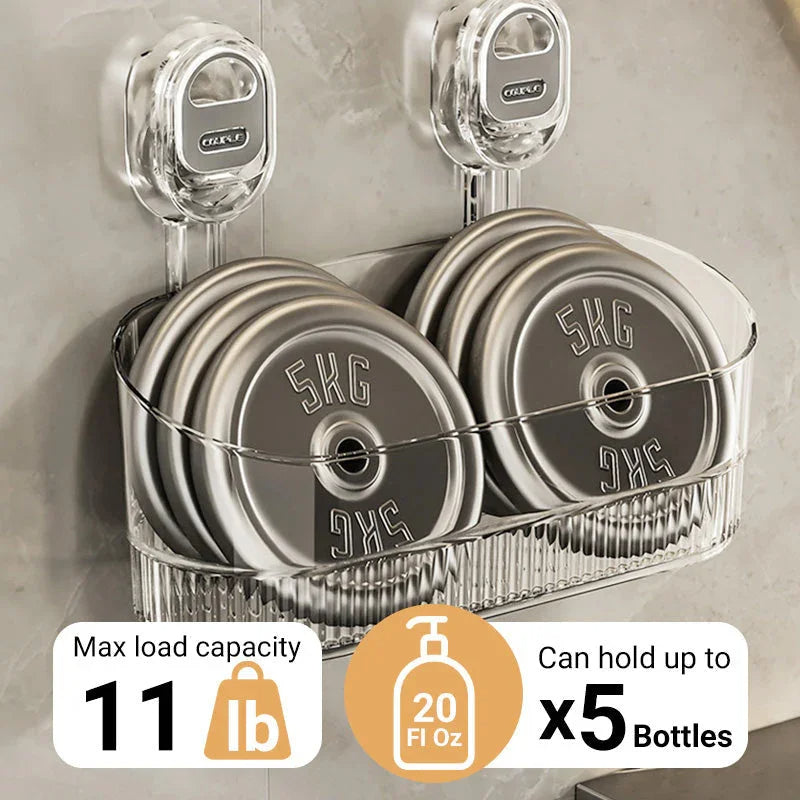 Suction Cup Storage Rack | Multipurpose Wall Shower Caddy Organizer
