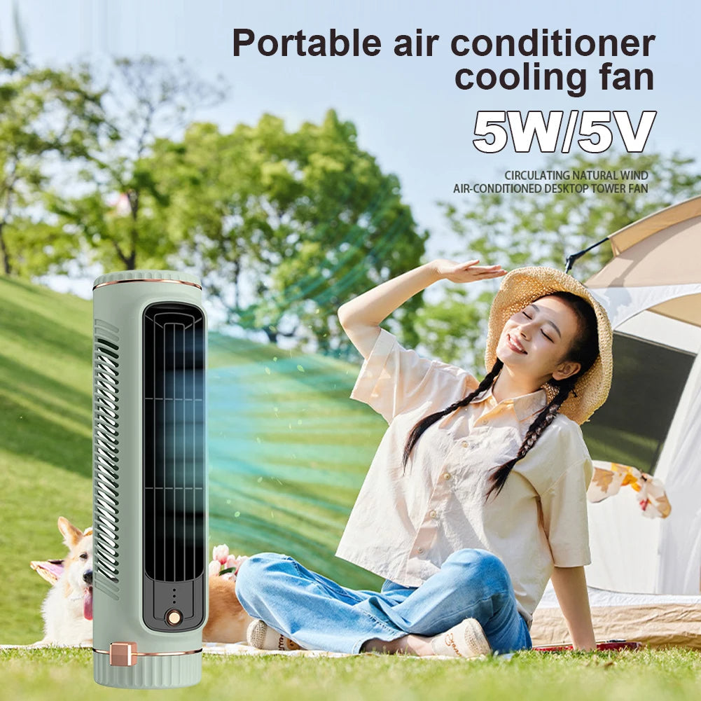 Bladeless Portable Air Conditioner Tower Fan | Quiet Cooling