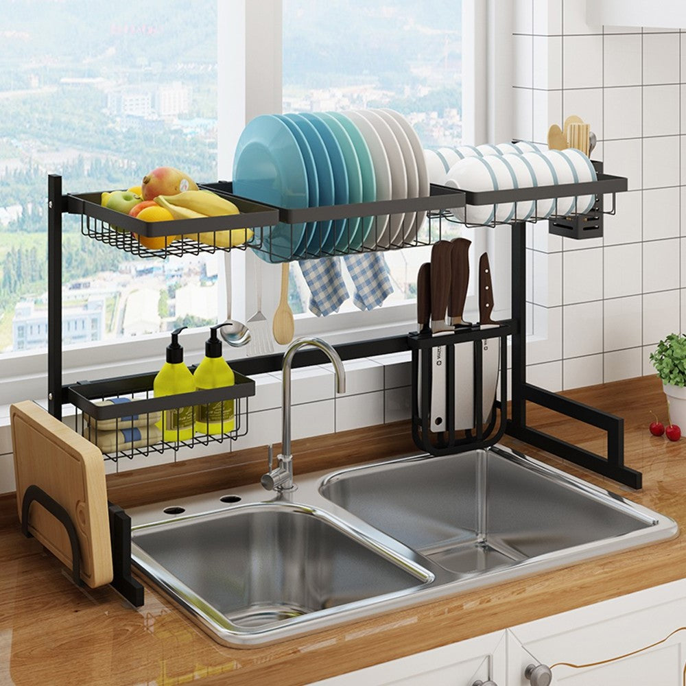 Over-Sink Dish Drying Rack | 34" Stainless Steel Kitchen Shelf