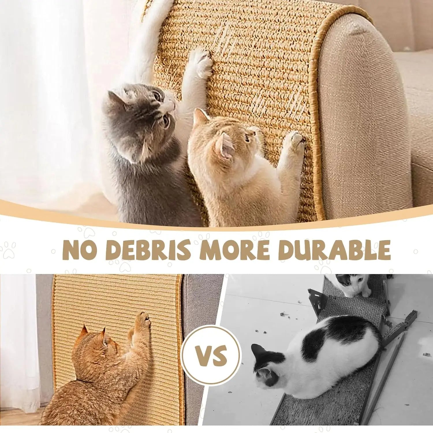 Sisal Cat Scratcher Board | Scratch Mat for Furniture Protection & Play