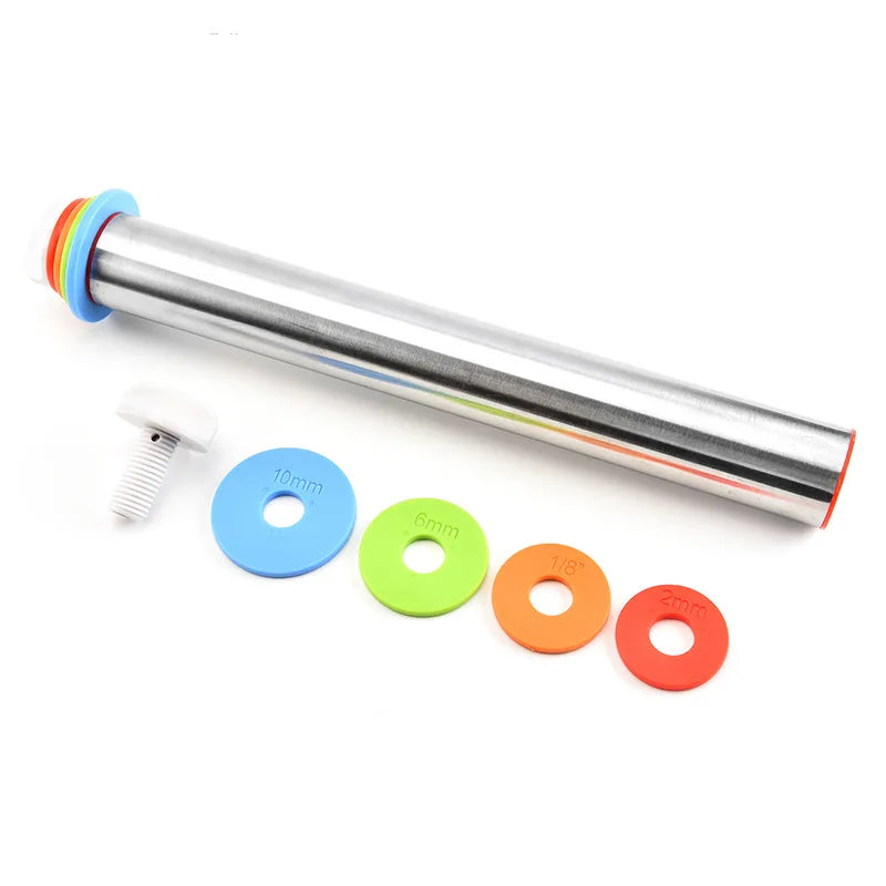 Adjustable Rolling Pin with Thickness Rings | Even Dough Roller