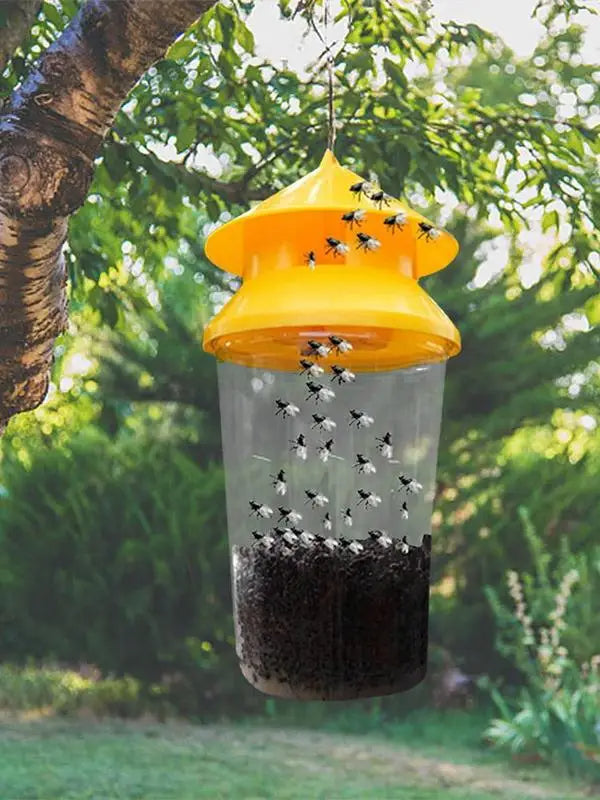 Outdoor Hanging Fly Trap | Reusable Bag Trap for Flies & Insects