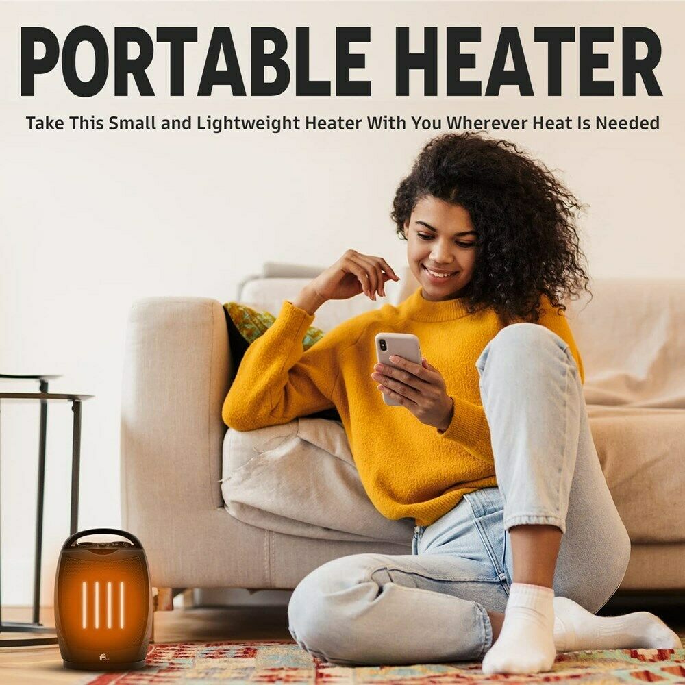 Portable Electric Space Heater | Quiet Oscillating Heater Fan with Thermostat