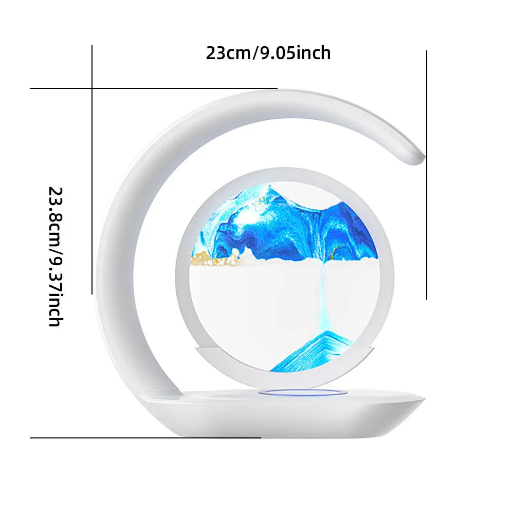 3D Sand Art Table Lamp | Wireless Charger Night Light Decoration