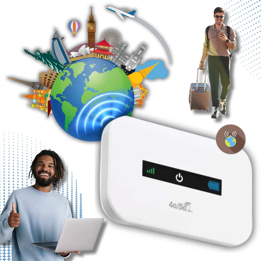 Portable Wi-Fi Hotspot | Travel Router for Worldwide Internet Access