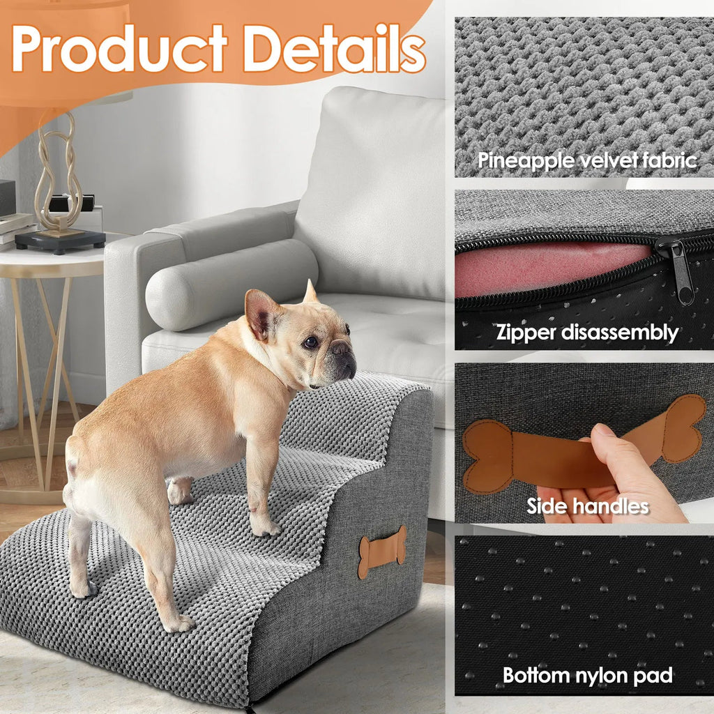 Dog Stairs for Bed | Foldable Pet Steps for Small & Senior Dogs