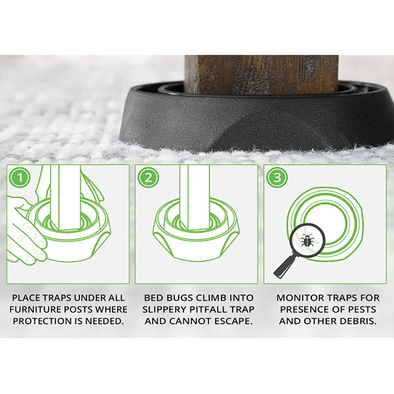 Bed Bug Interceptor Traps | Plastic Catcher & Monitor Set