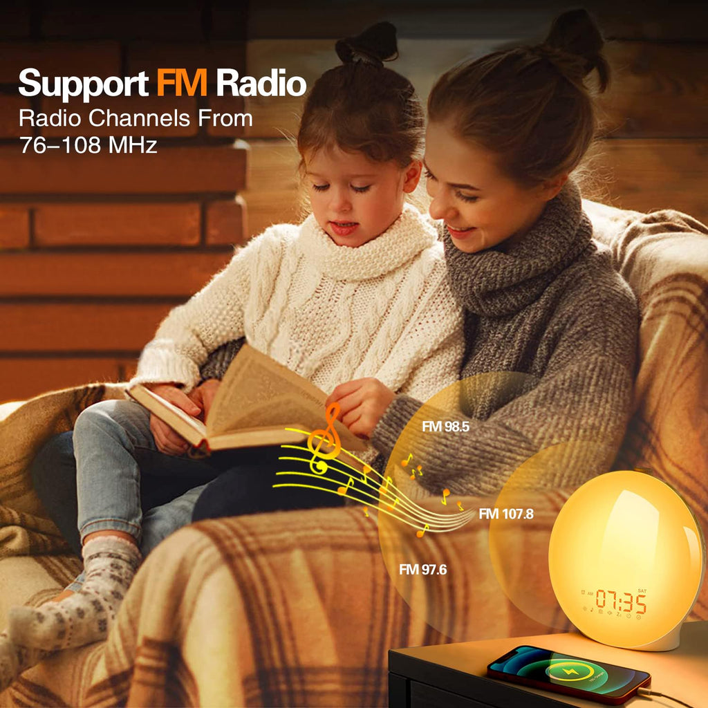 Light Alarm Clock | Sunrise Wake-Up Light with Nature Sounds