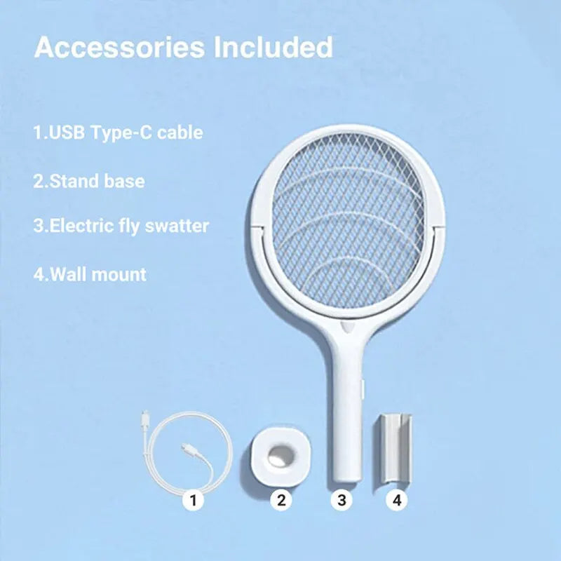 Bug Zapper Racket 5-in-1 | Fast Charging Electric Fly Swatter