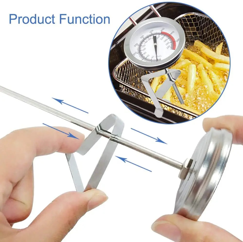 Deep Fry Thermometer | Stainless Steel Long Probe Candy & Oil Thermometer