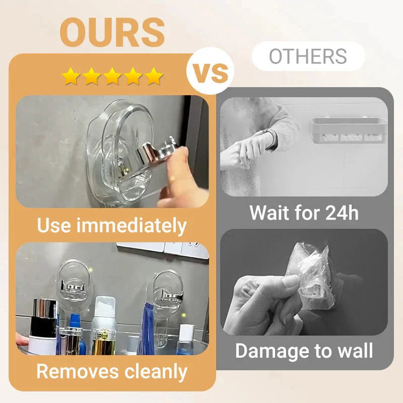Suction Cup Storage Rack | Multipurpose Wall Shower Caddy Organizer