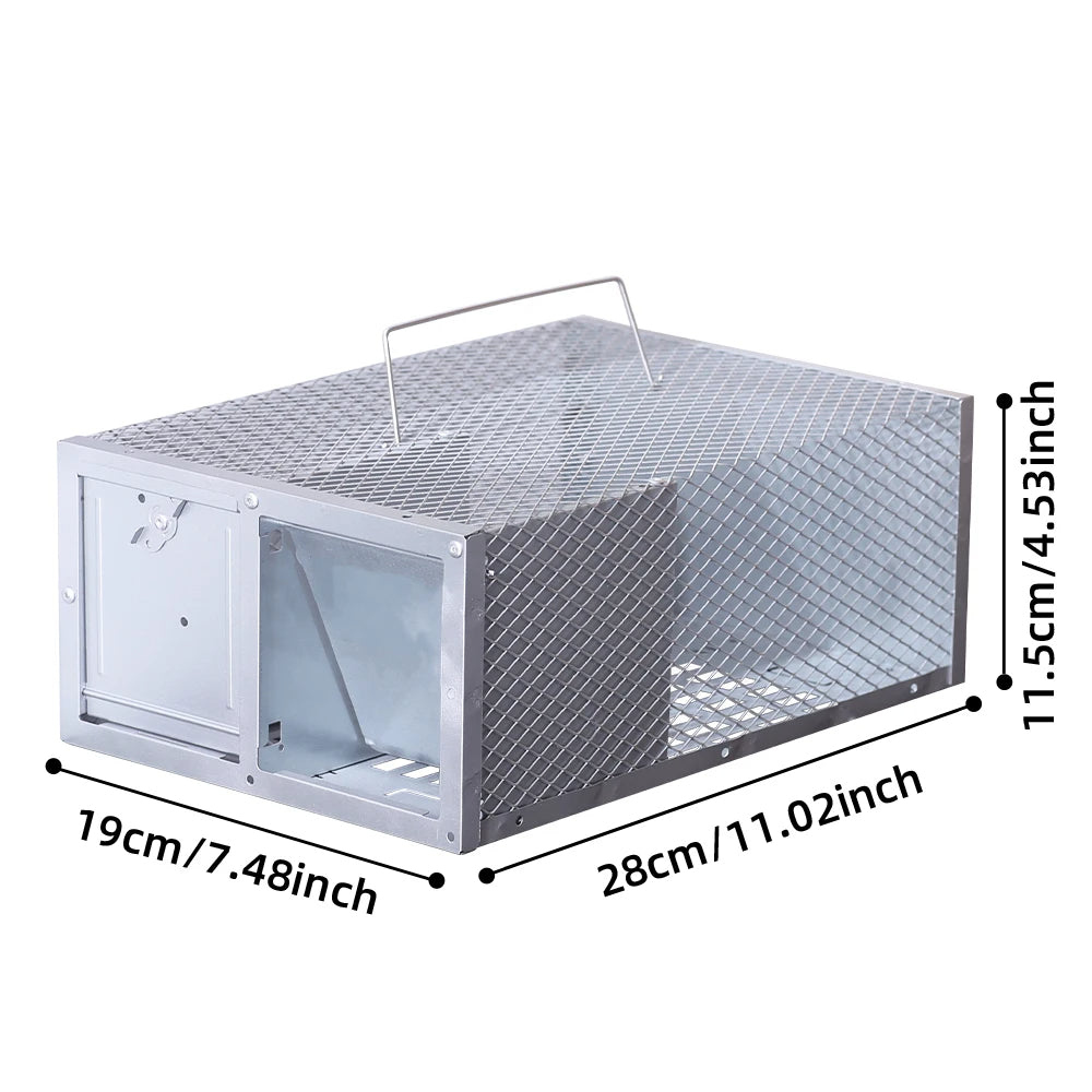 Humane Mouse Trap Cage | Reusable Single-Door Live Catch Metal Trap