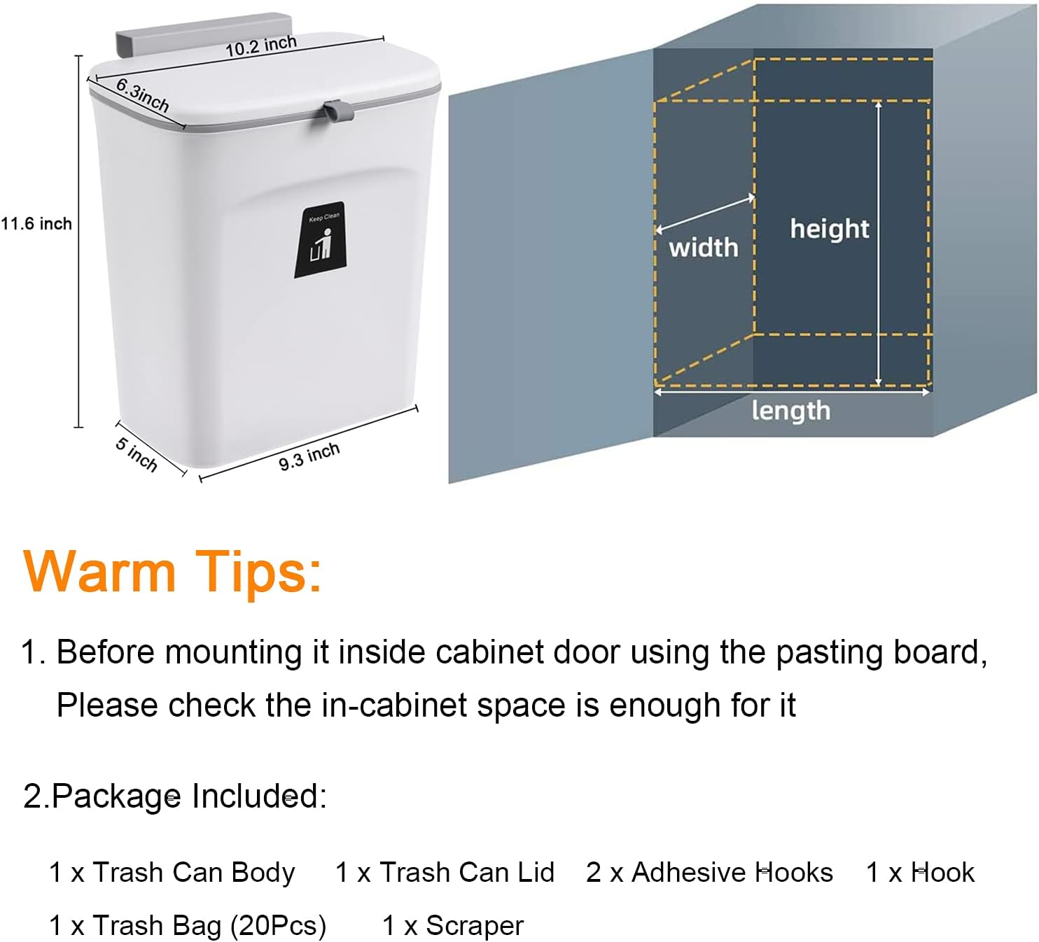 Kitchen Compost Bin 2.4 Gallon | Countertop or Under-Sink