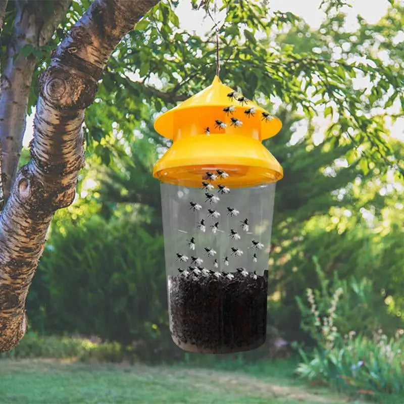 Outdoor Hanging Fly Trap | Reusable Bag Trap for Flies & Insects