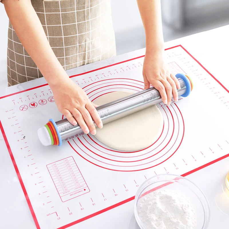 Adjustable Rolling Pin with Thickness Rings | Even Dough Roller