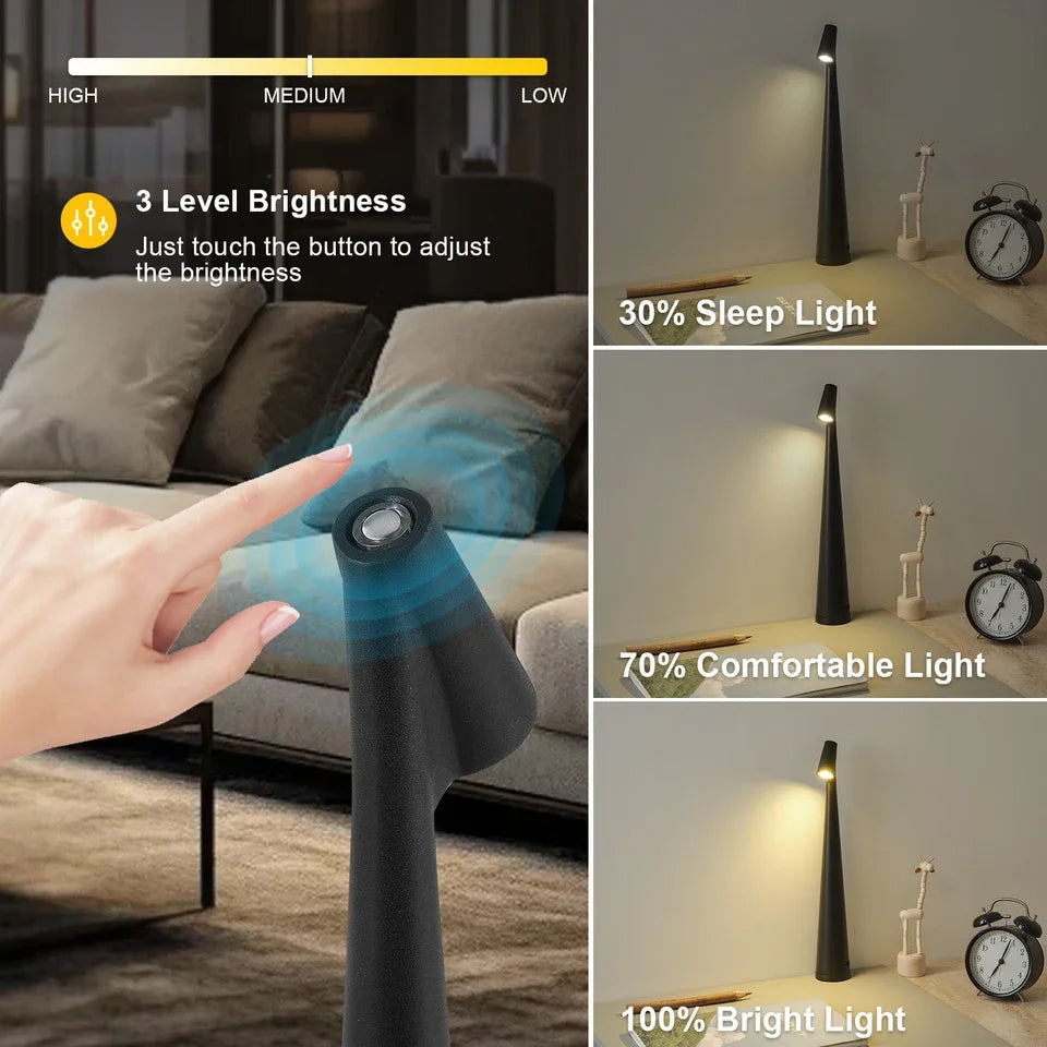Touch Control Reading Light | Tri-Color Dimmable Clip-On Desk Lamp