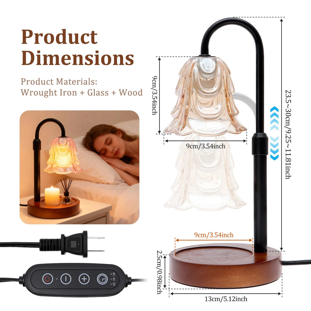 Flower Candle Warmer Lamp | Dimmable Wax Melt Warmer Light