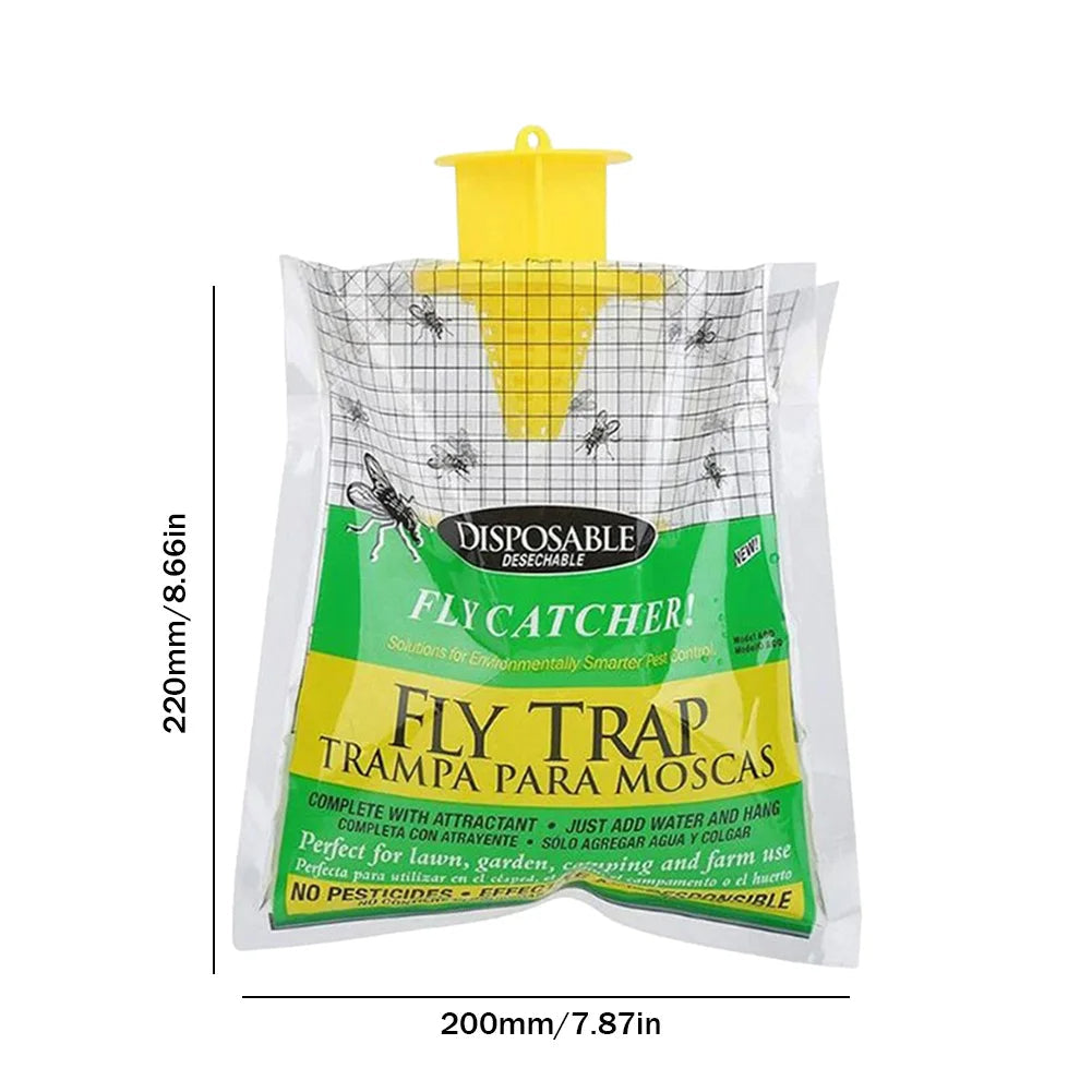 Disposable Outdoor Fly Trap | Eco-Friendly Hanging Bag Trap