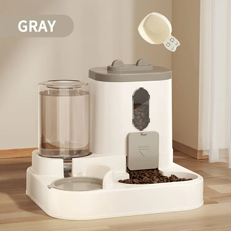 2-in-1 Pet Feeder with Water Dispenser | Auto Dog & Cat Food Bowl