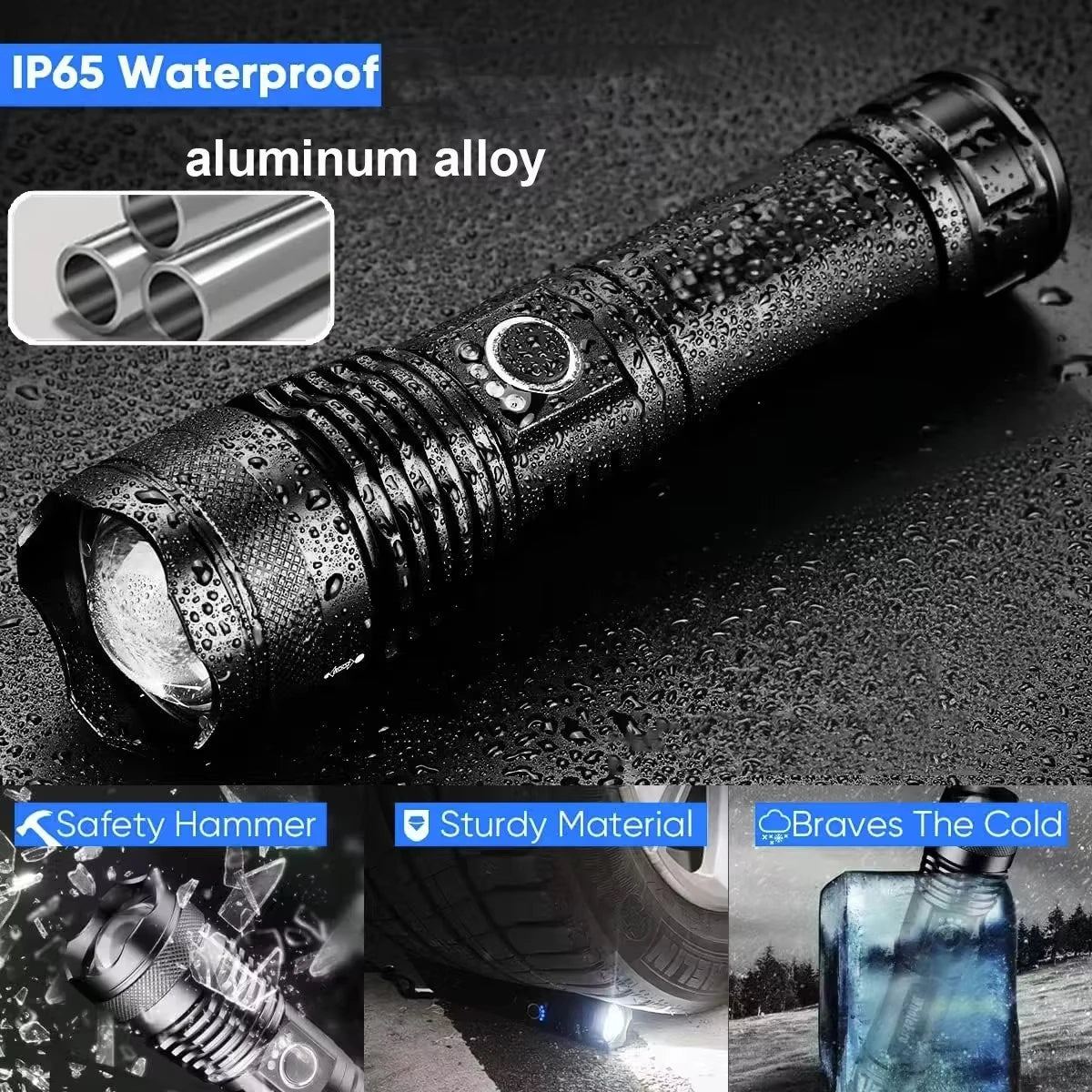 High Lumen Rechargeable Flashlight | Bright LED Torch with Long Range