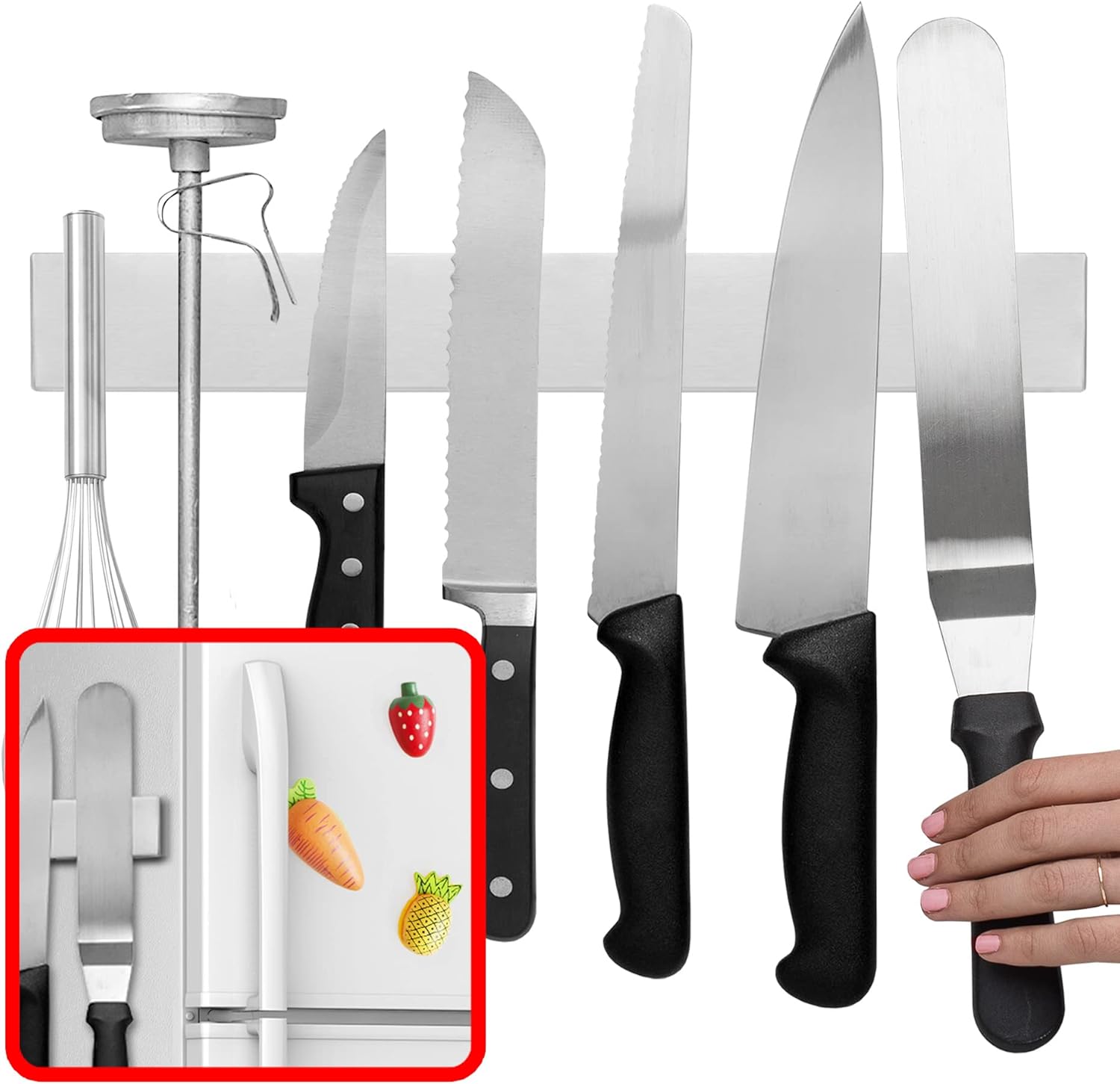 Magnetic Knife Holder | 14-Inch Wall-Mount Knife & Tool Strip