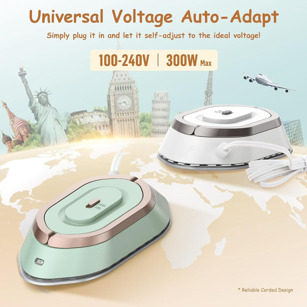 Portable Travel Iron | Compact Mini Clothes Iron for Travel & Home