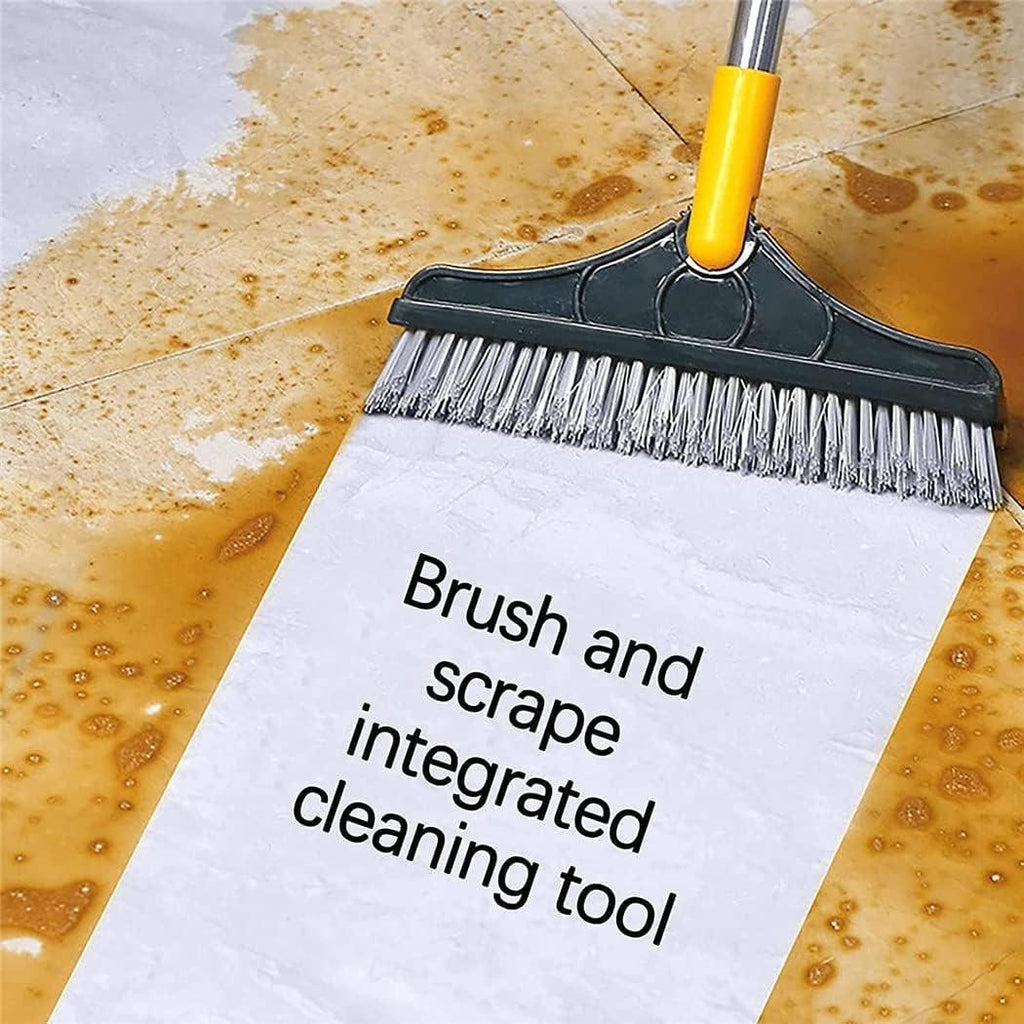 Floor Scrub Brush | Long Handle Stiff-Bristle Deck Scrubber