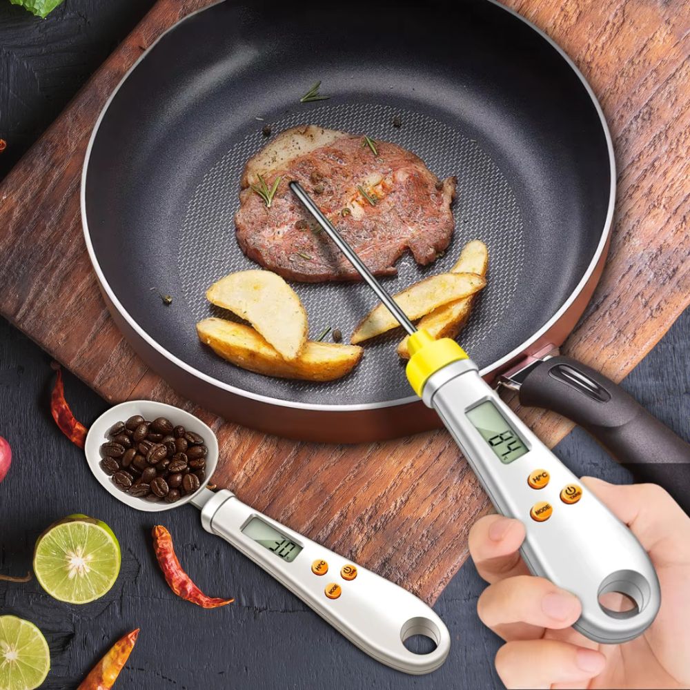 Digital Spoon Scale & Thermometer | 2-in-1 Mini Food Measuring Tool