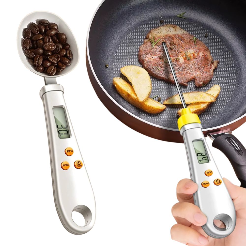 Digital Spoon Scale & Thermometer | 2-in-1 Mini Food Measuring Tool