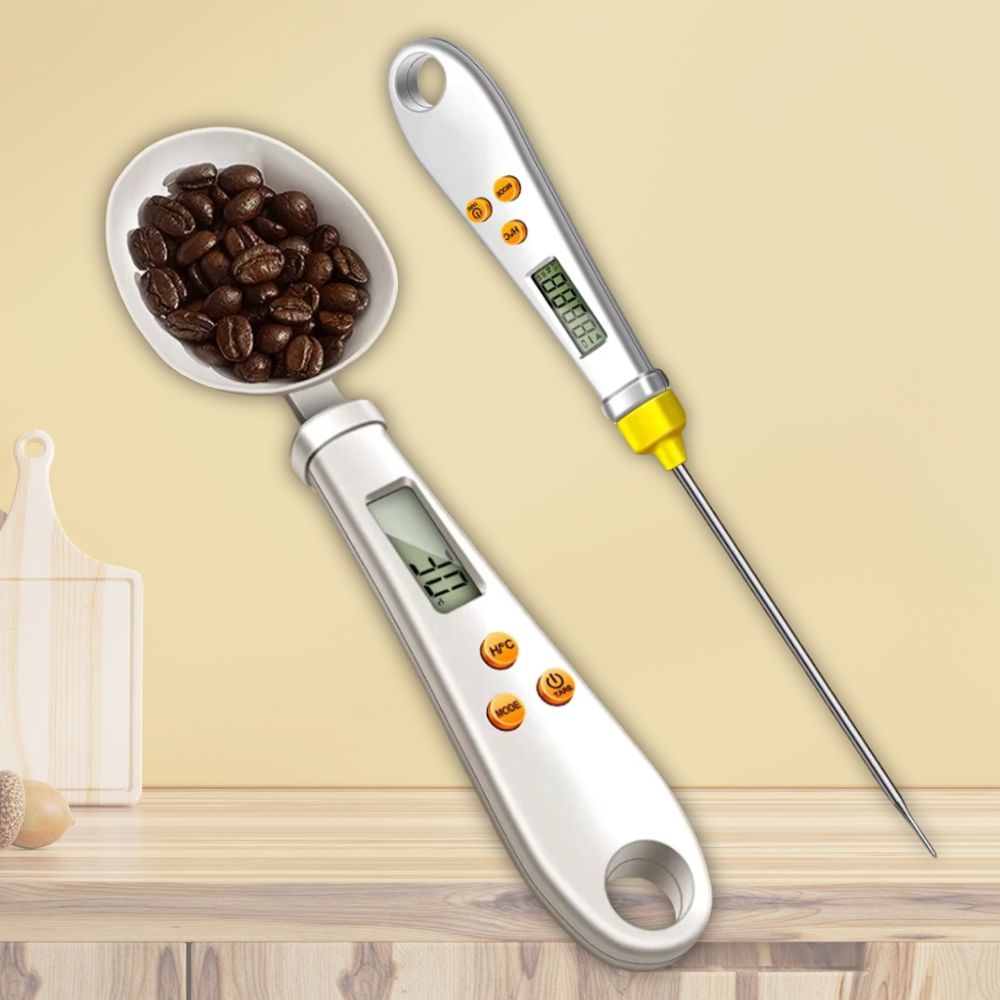 Digital Spoon Scale & Thermometer | 2-in-1 Mini Food Measuring Tool