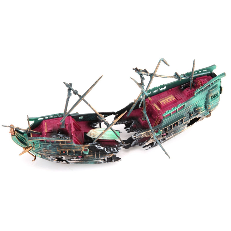 Shipwreck Aquarium Decoration | Large Resin Sunken Ship Fish Tank Ornament