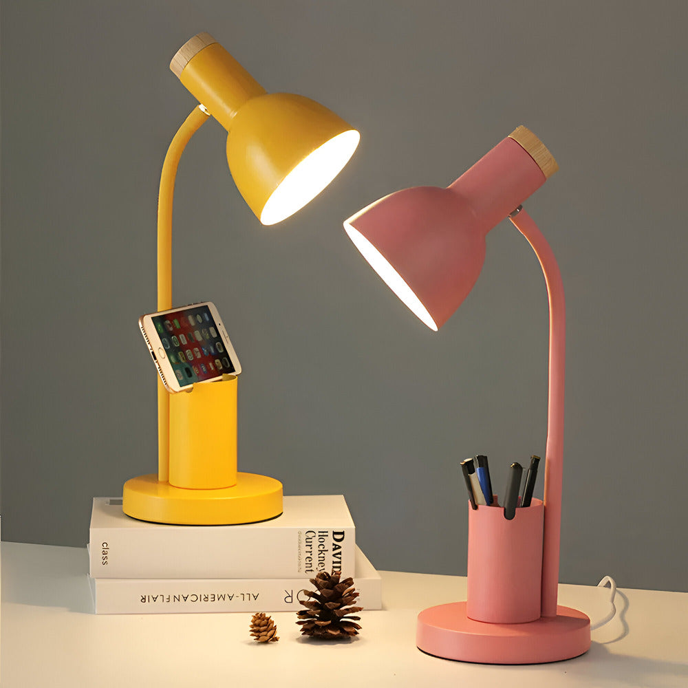 Nordic LED Table Lamp with Pen Holder | Modern Desk Light & Organizer