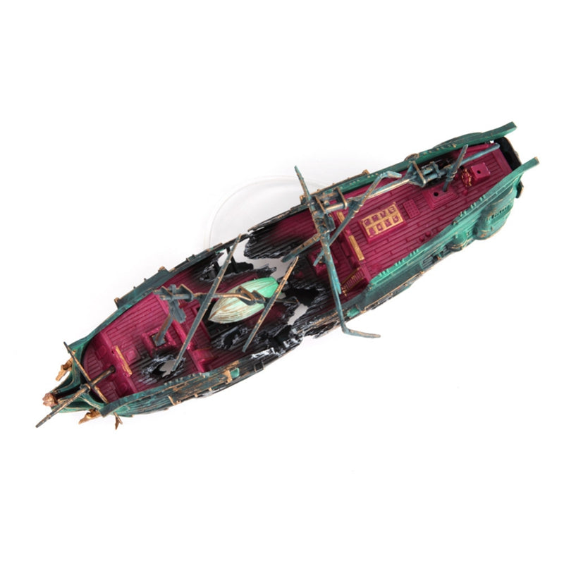 Shipwreck Aquarium Decoration | Large Resin Sunken Ship Fish Tank Ornament